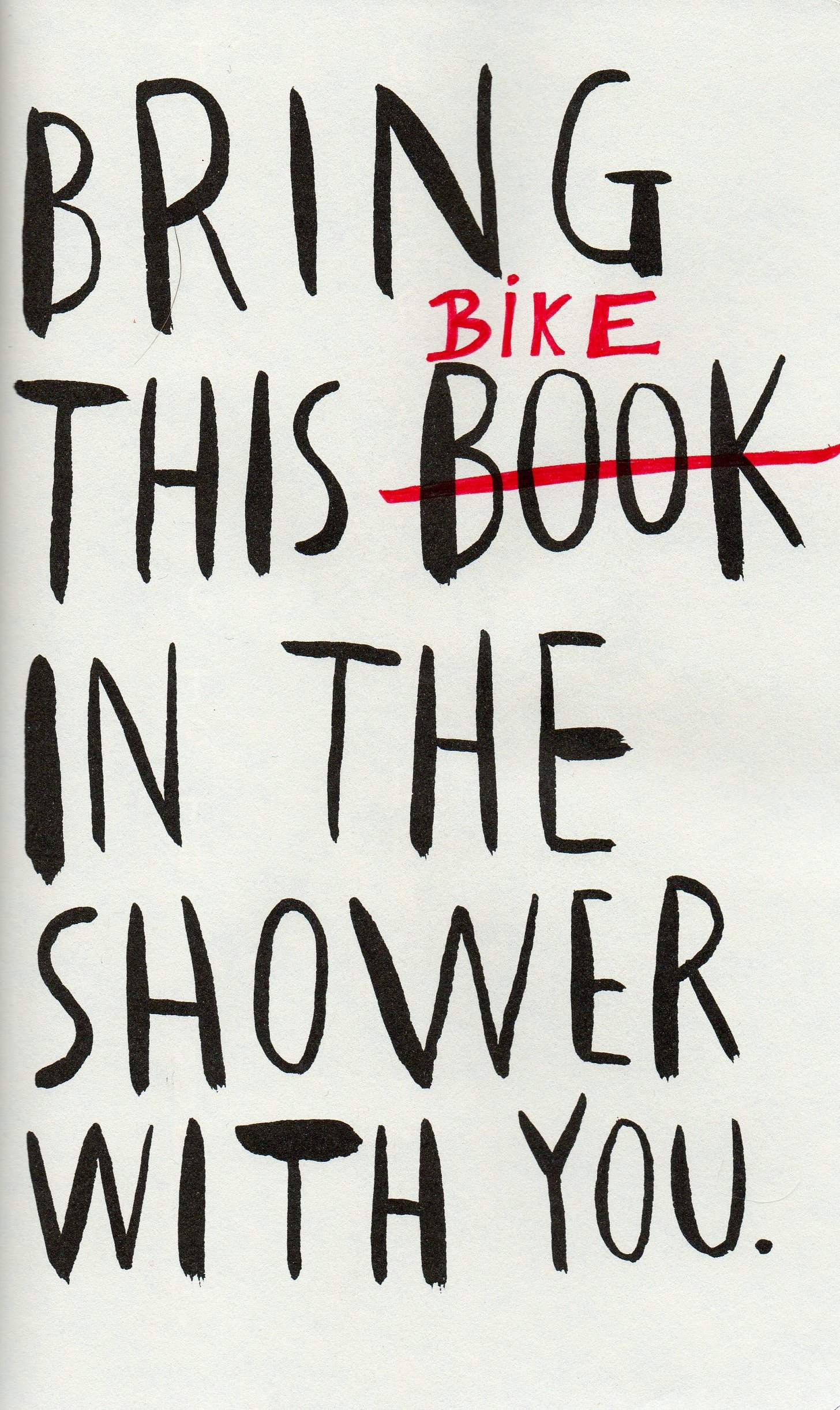 bike in the shower